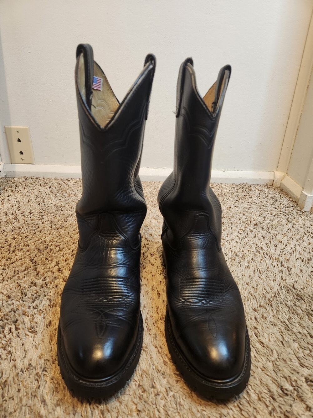Vintage 90s Matterhorn Pull-On Cowboy Boot With Steel Toe USA Union Made 9.5D